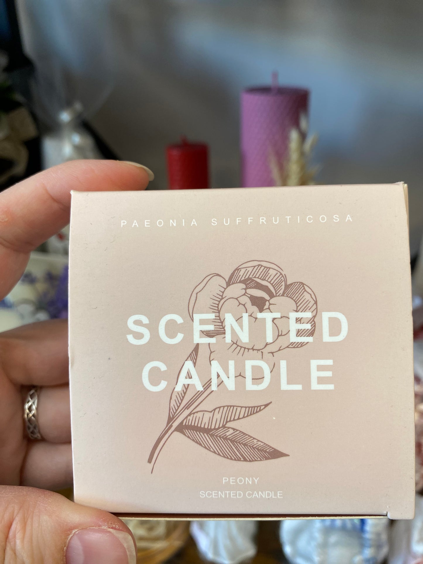 Handmade candle/ свічка ручної роботи, півонія