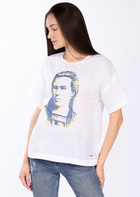 T-Shirt White (Lesya Ukrayinka, Female)