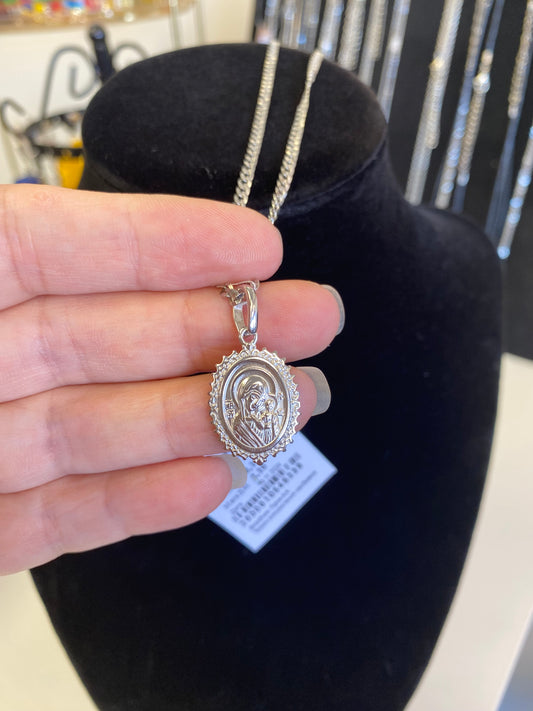 Silver pendant/..срібна підвіска Матір Божа з Ісусом
