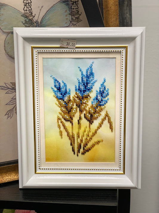 Картина вишита бісером ʼКолоскиʼ