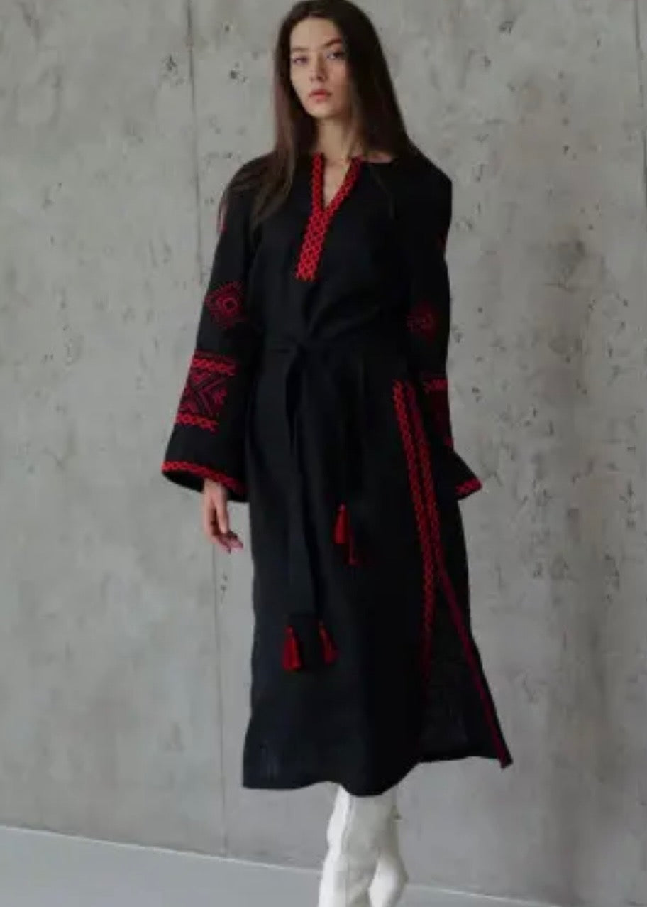 Traditional Vishivanka Dress (Red, Female)