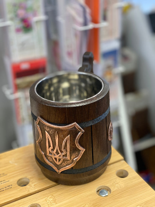Ukrainian Trident Wooden Mug